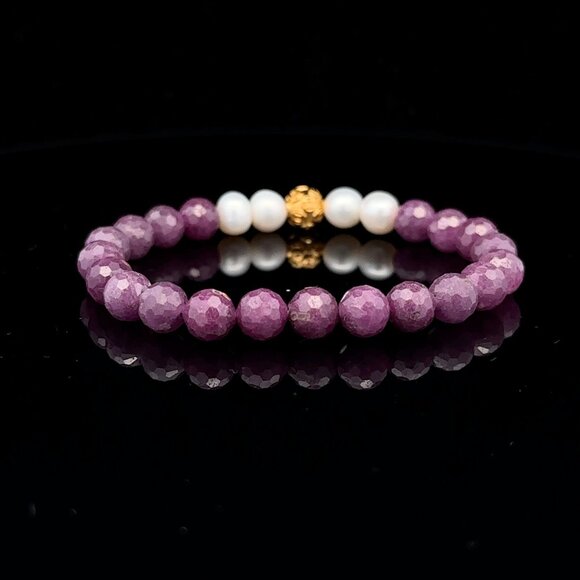 18K Gold Money Coin Ball Gemstones Birthstones Pearl Ruby Faceted 6mm - Picture 4 of 11